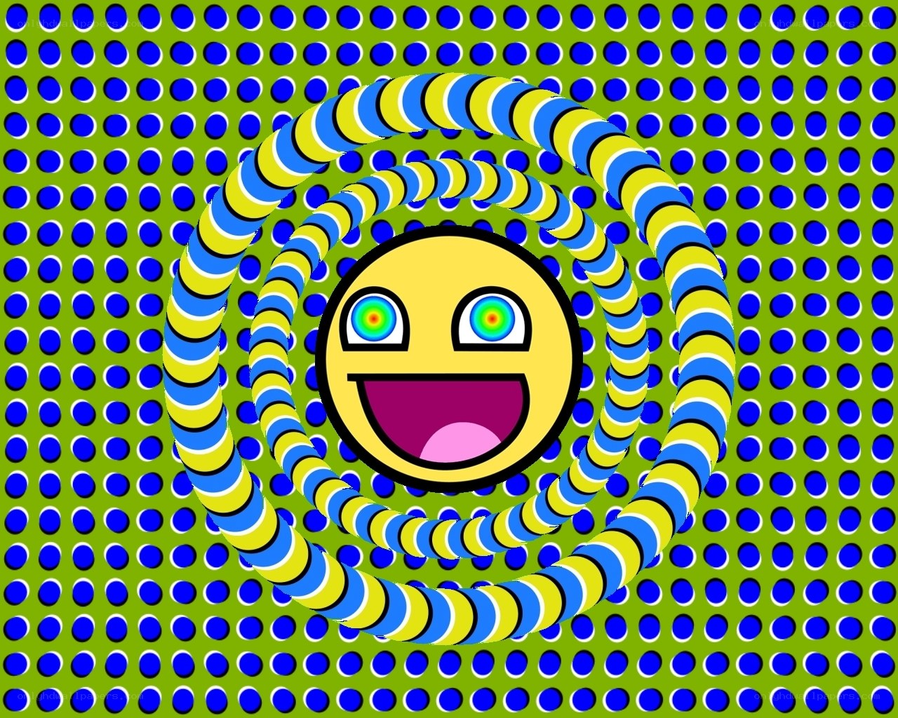 Optical illusion with smiley face
