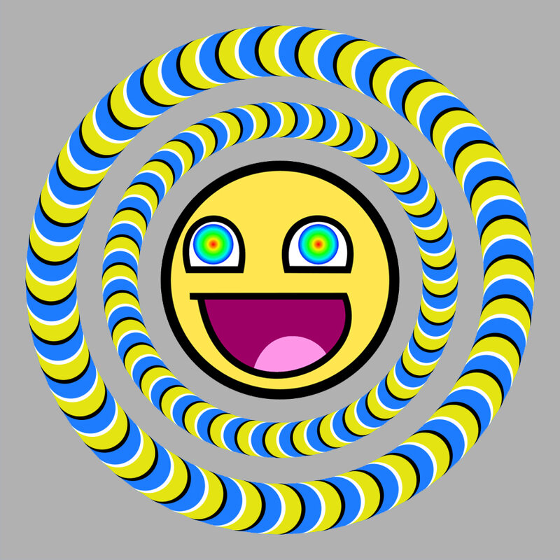 Optical illusion with smiling face