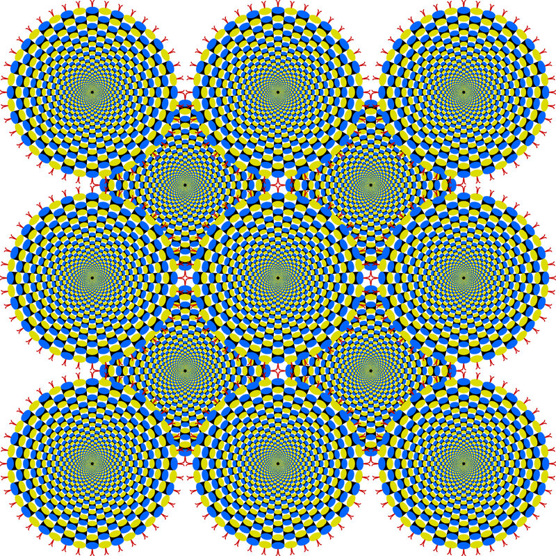 optical illusion with spirals
