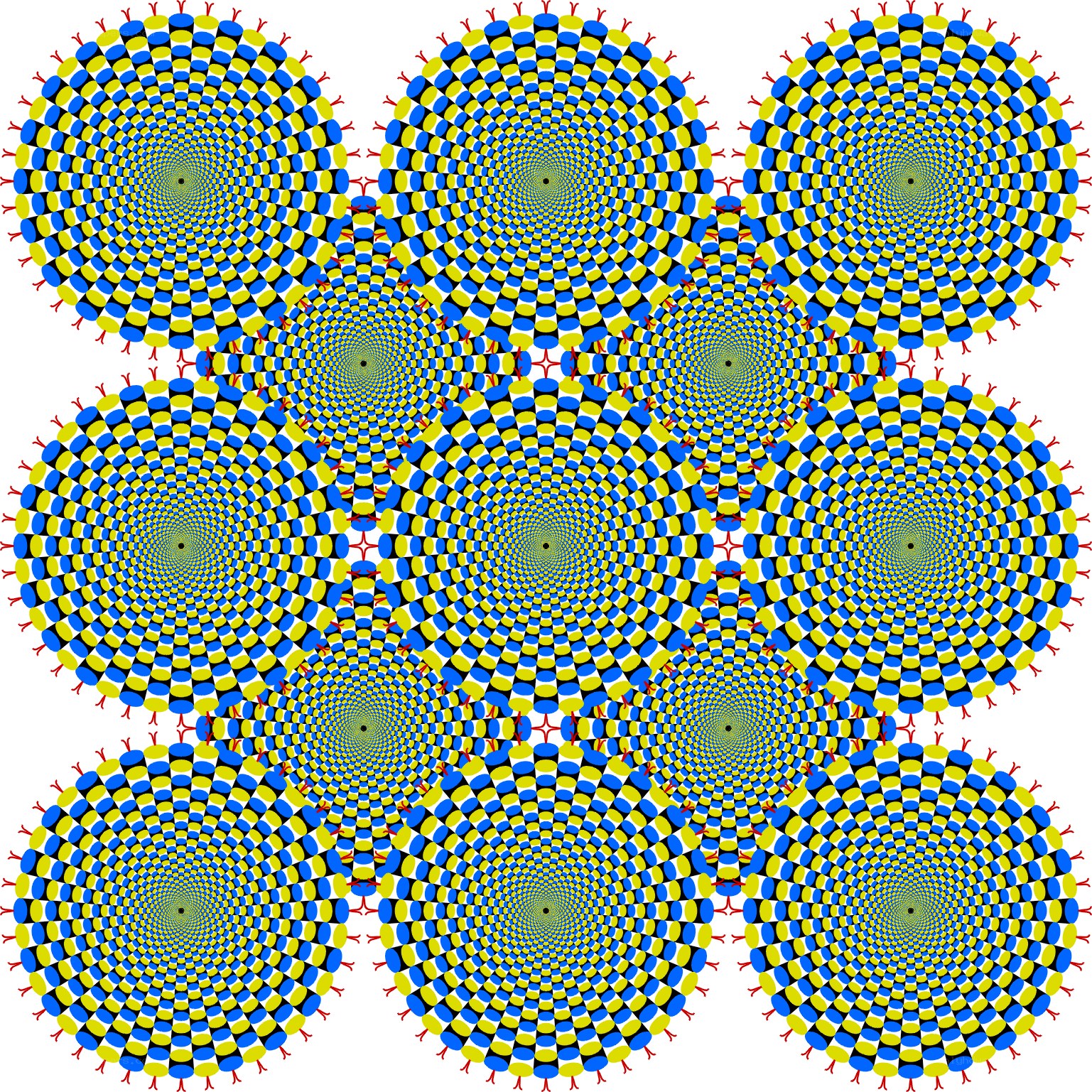 optical illusion with spirals
