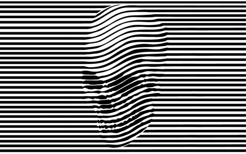 Optical illusion with wavy lines