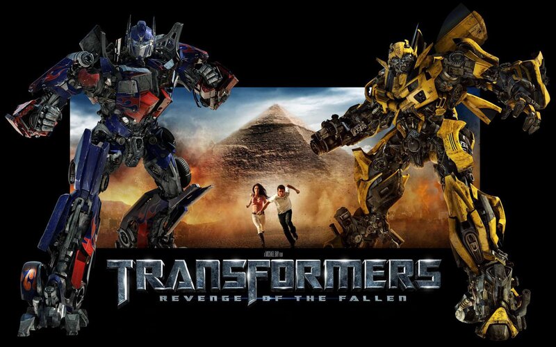 Optimus Prime and Bumblebee — Black, Dramatic, Afternoon, Digital Art, Pyramid