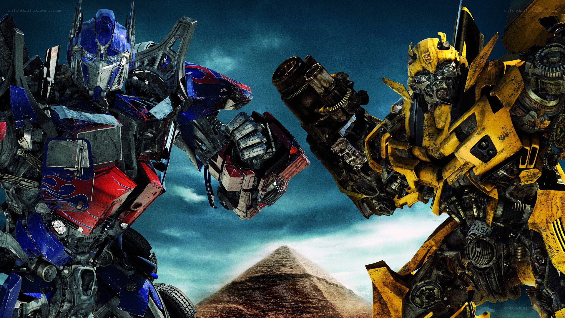 Optimus Prime and Bumblebee face off