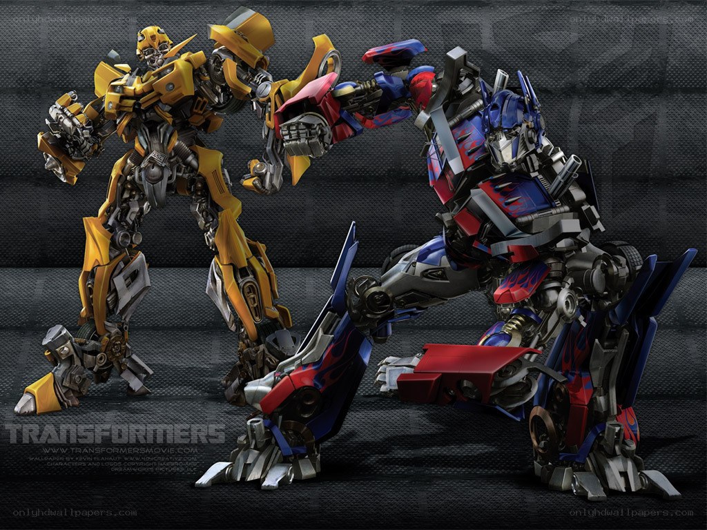 Optimus Prime and Bumblebee in action