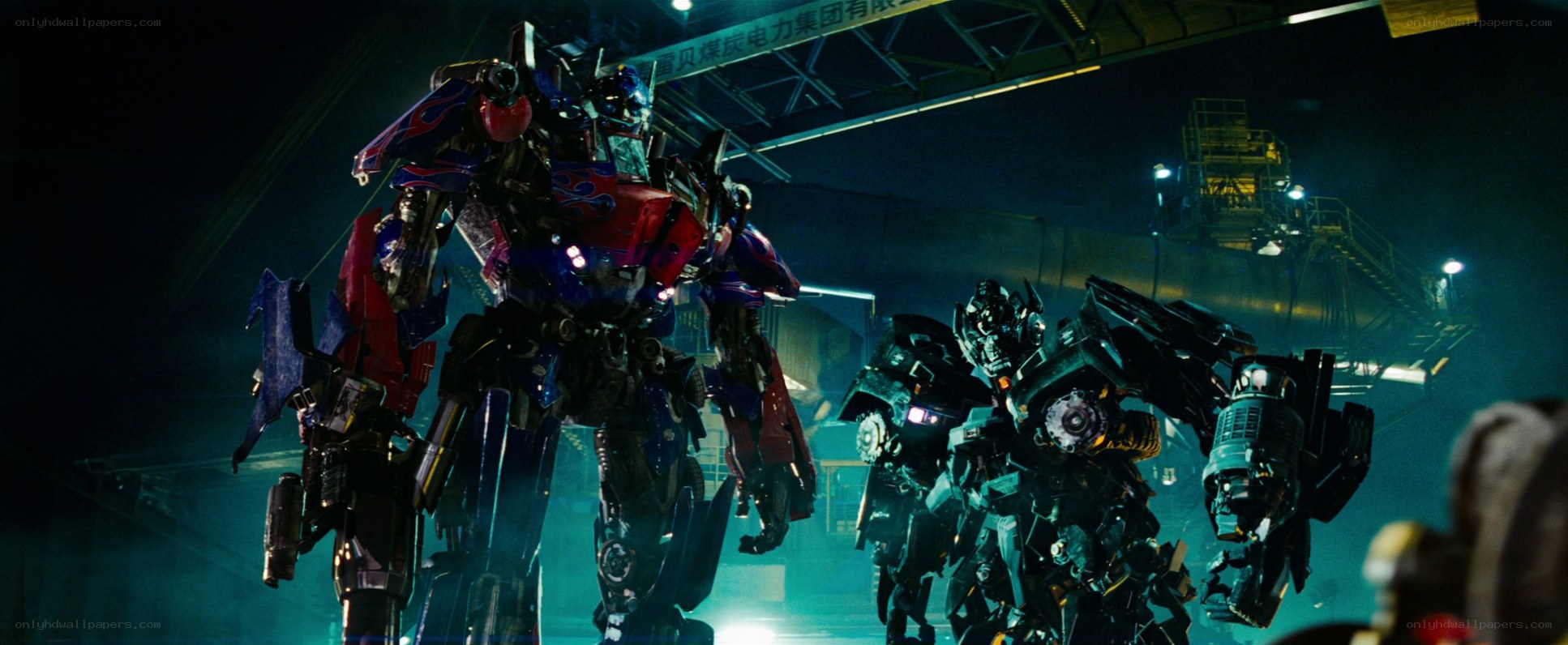 Optimus Prime and Megatron face off