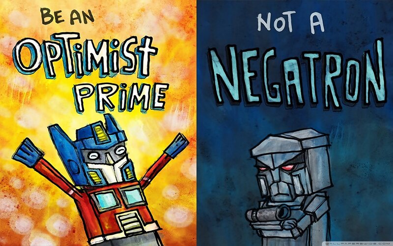 Optimus Prime and Megatron — Yellow, Dramatic, Illustration, Robot, Text