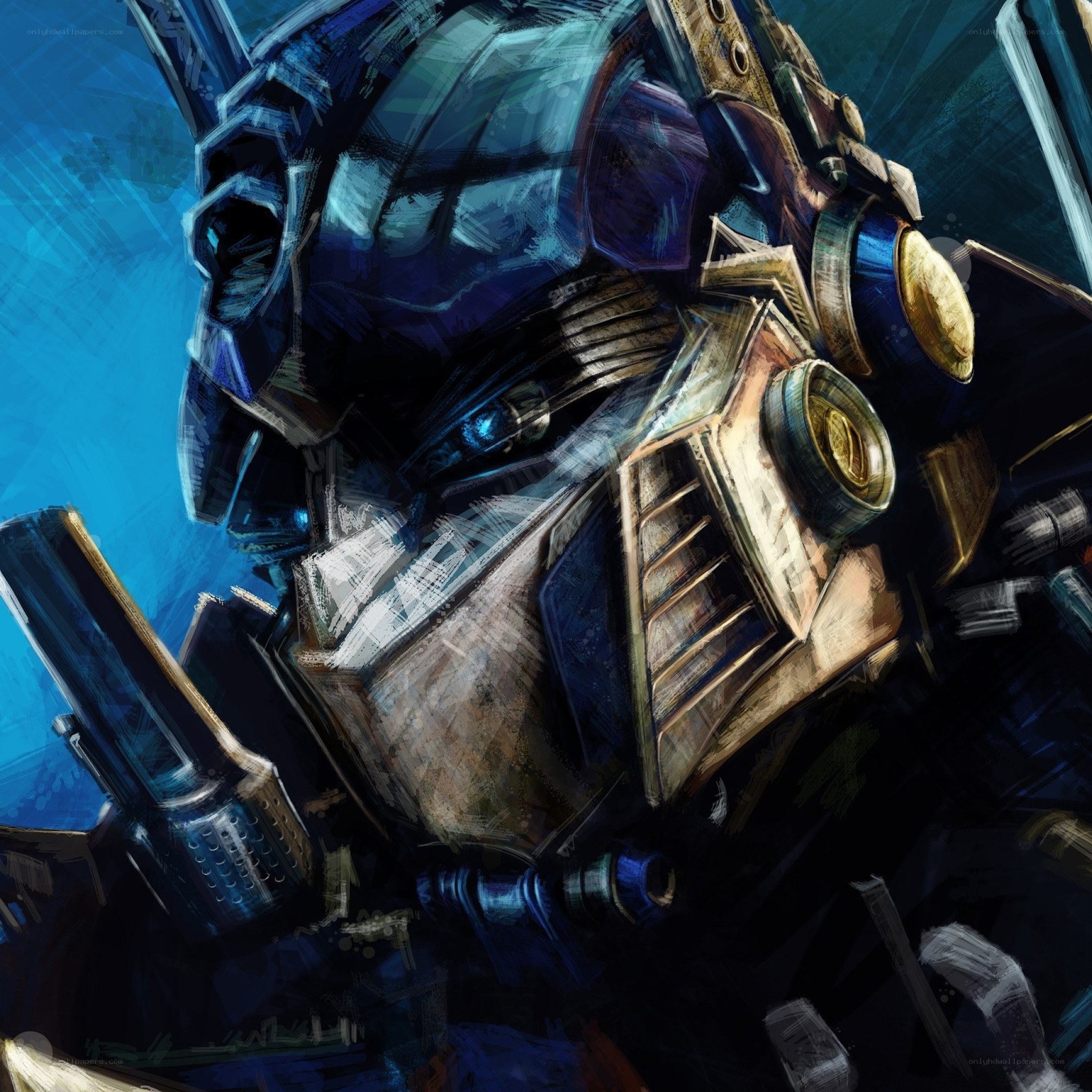 Optimus Prime close-up portrait
