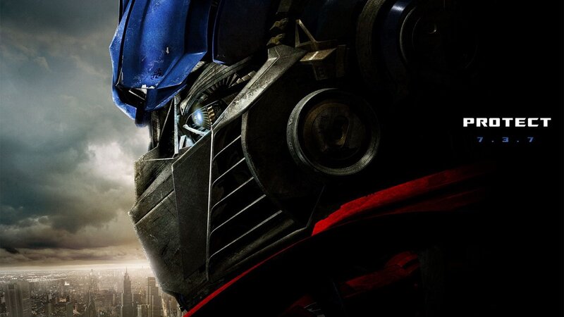 Optimus Prime Head — Blue, Dramatic, Sunset, Digital Art, Cityscape, Sky