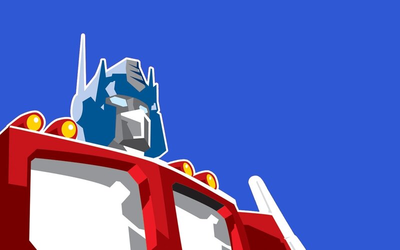 Optimus Prime Head — Blue, Dramatic, Vector Art