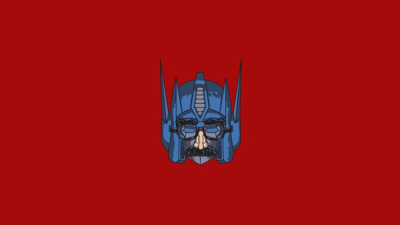 Optimus Prime Head — Red, Bold