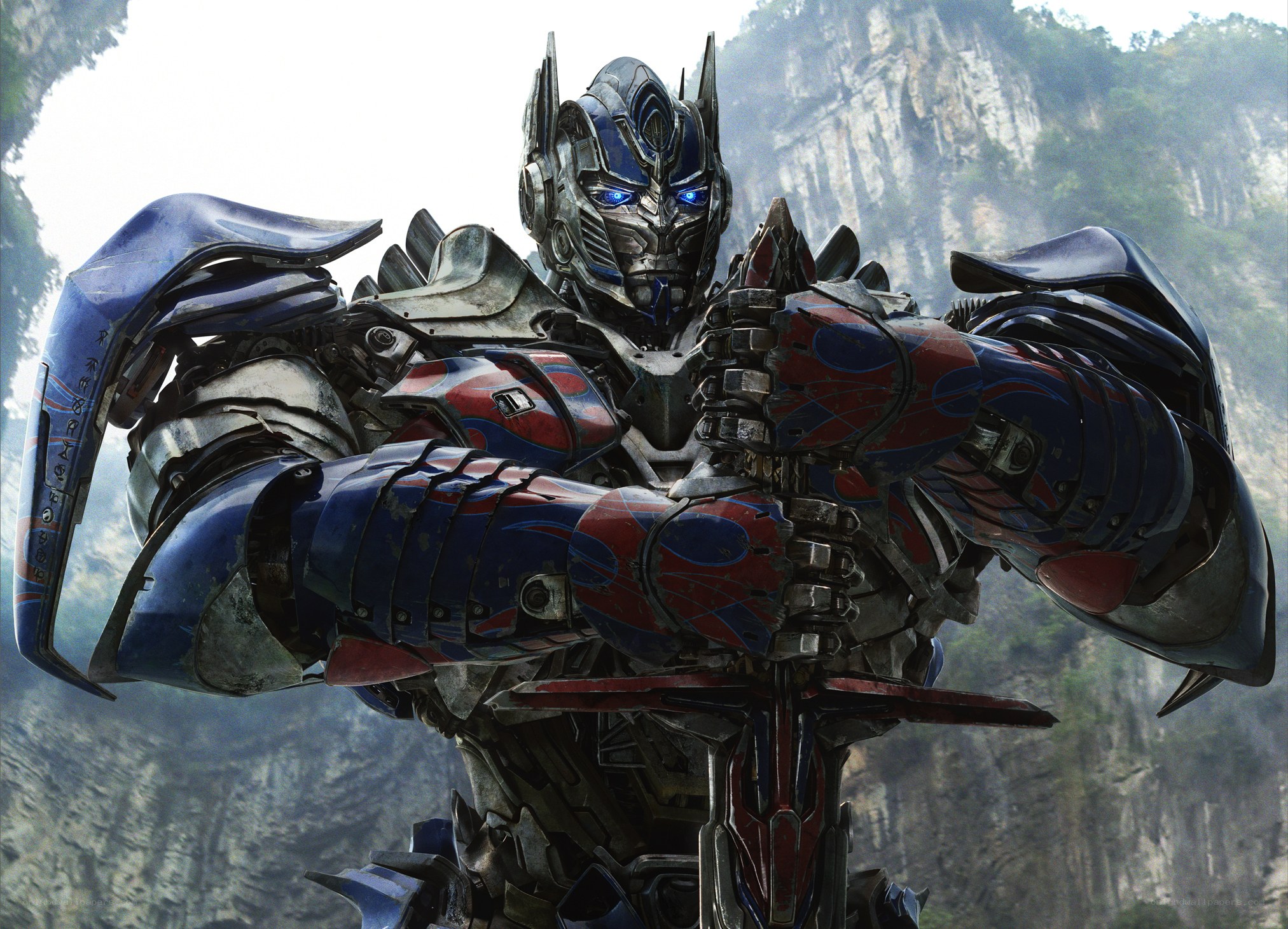 Optimus Prime in a canyon