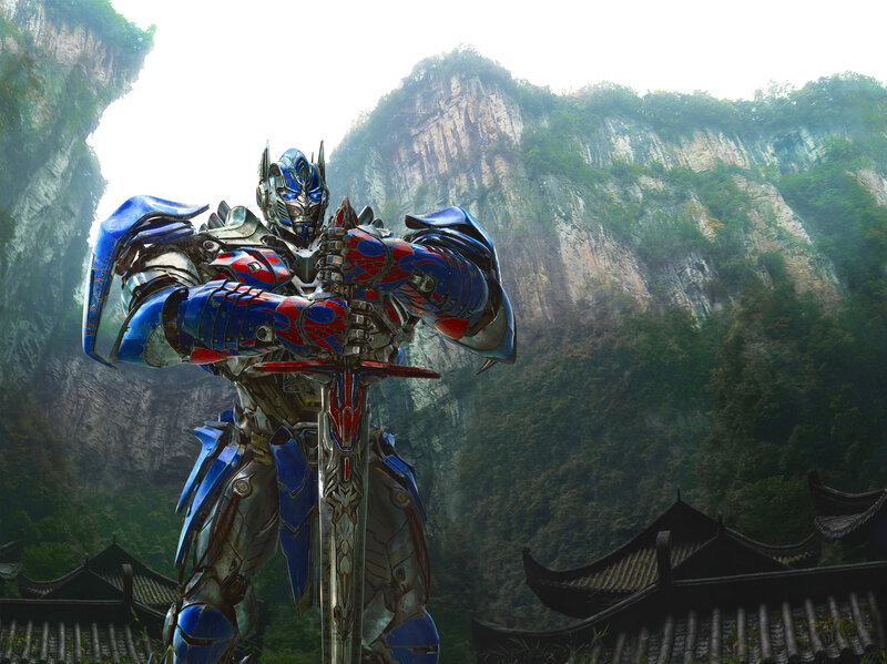 Optimus Prime in a mountain temple