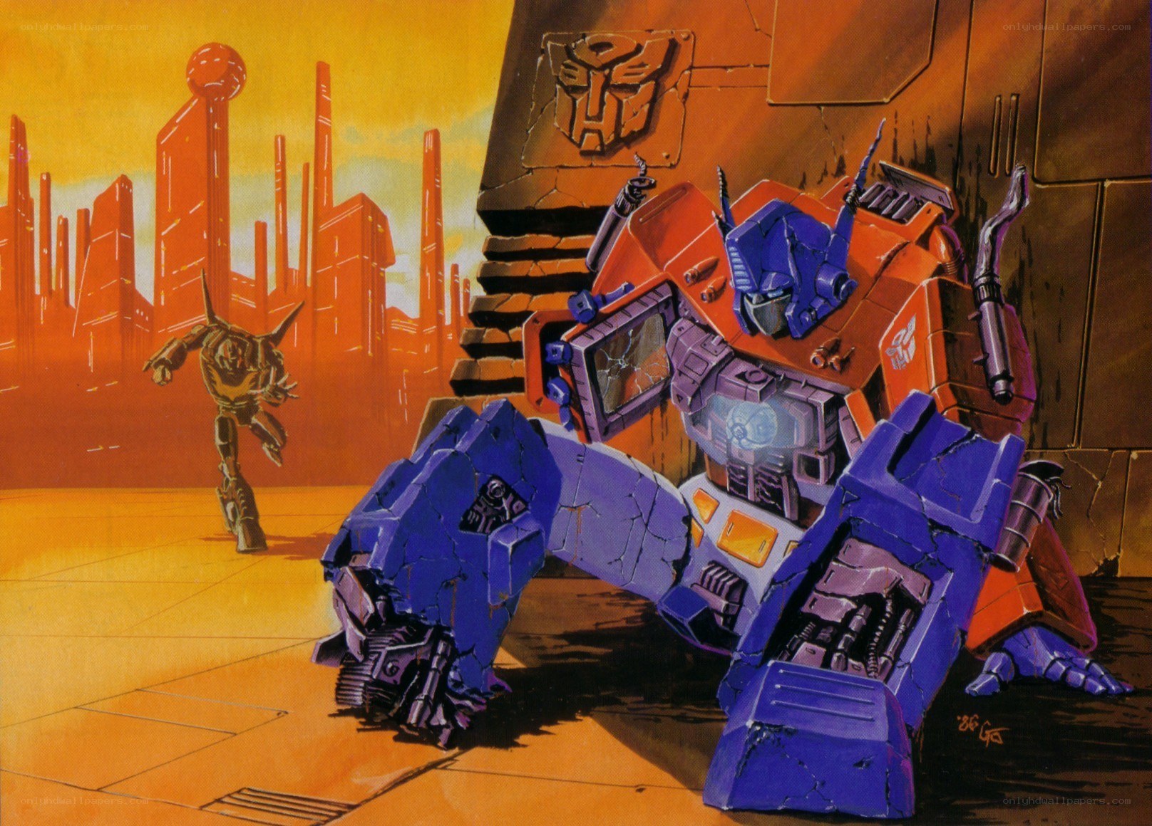 Optimus Prime in battle