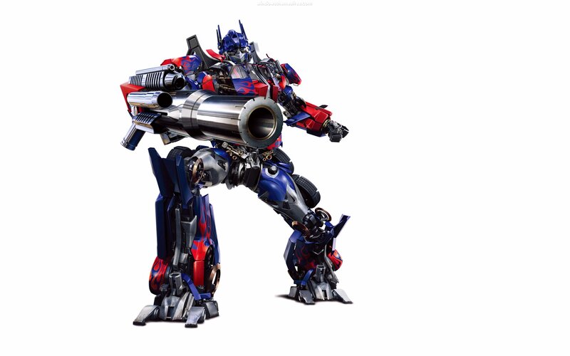 Optimus Prime Robot — Blue, Dramatic, Digital Art, Gun