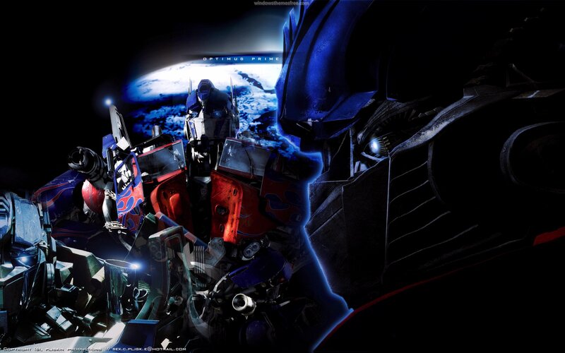 Optimus Prime Robot — Blue, Dramatic, Night, Digital Art, Earth