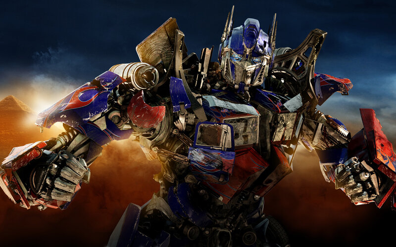 Optimus Prime Robot — Blue, Dramatic, Sunset, 3d Render, Pyramid