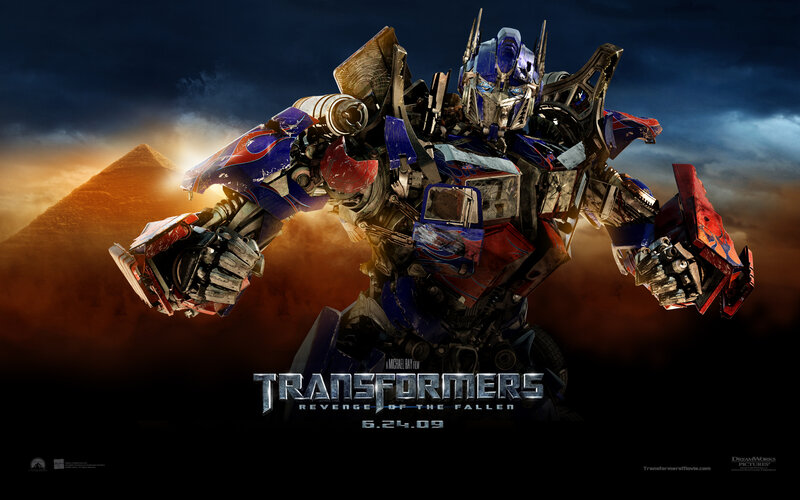 Optimus Prime Robot — Blue, Dramatic, Sunset, Digital Art, Pyramid