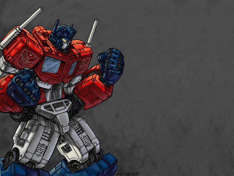 Optimus Prime Robot — Red, Dramatic, Digital Art, Guns