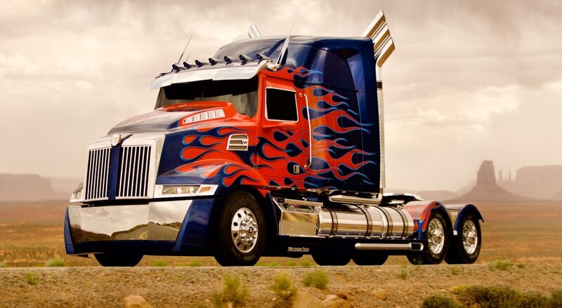 Optimus Prime truck in desert