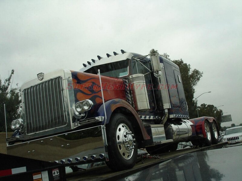Optimus Prime truck on flatbed