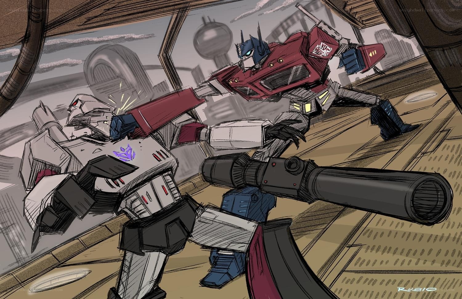 Optimus Prime vs Megatron battle