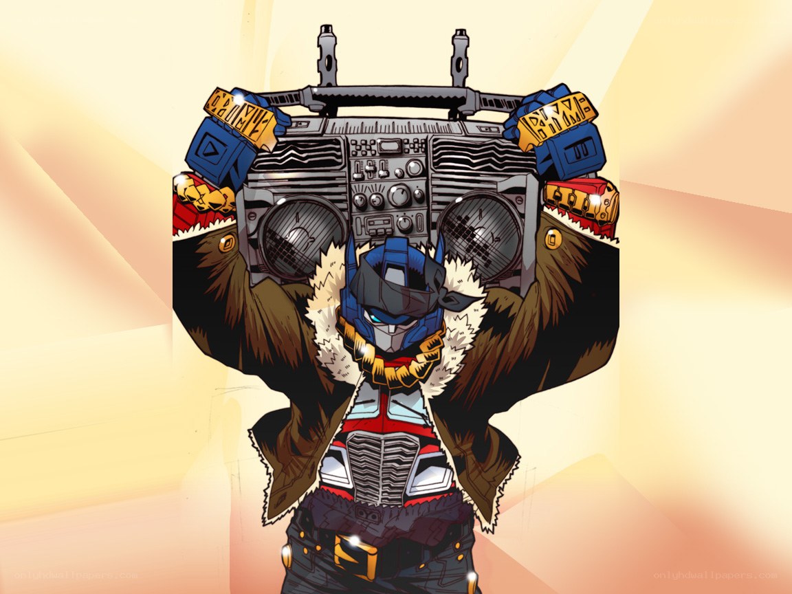 Optimus Prime with boombox