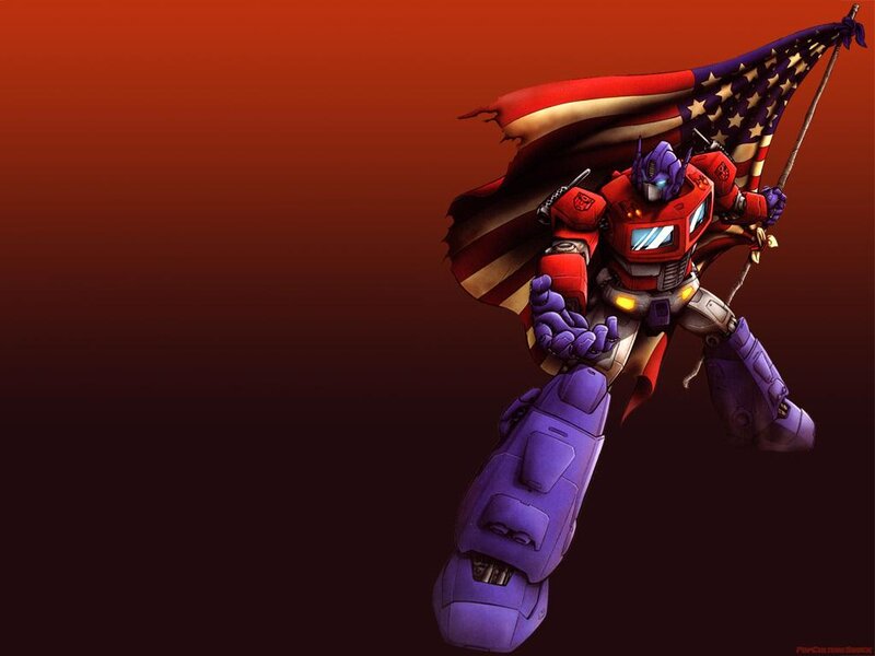 Optimus Prime with flag