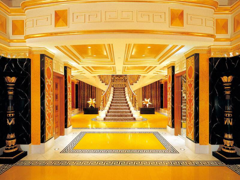 opulent golden staircase hall