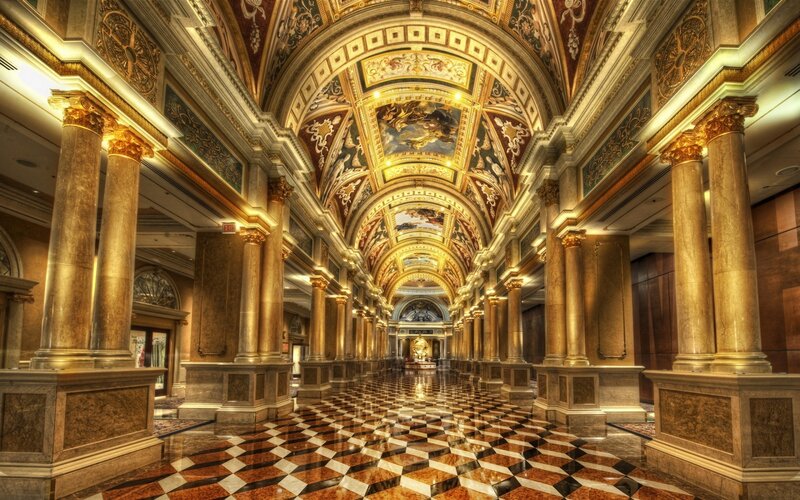 opulent hallway with columns