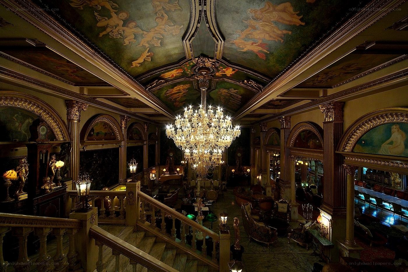 opulent hotel lobby interior