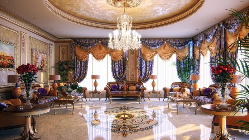 opulent living room interior