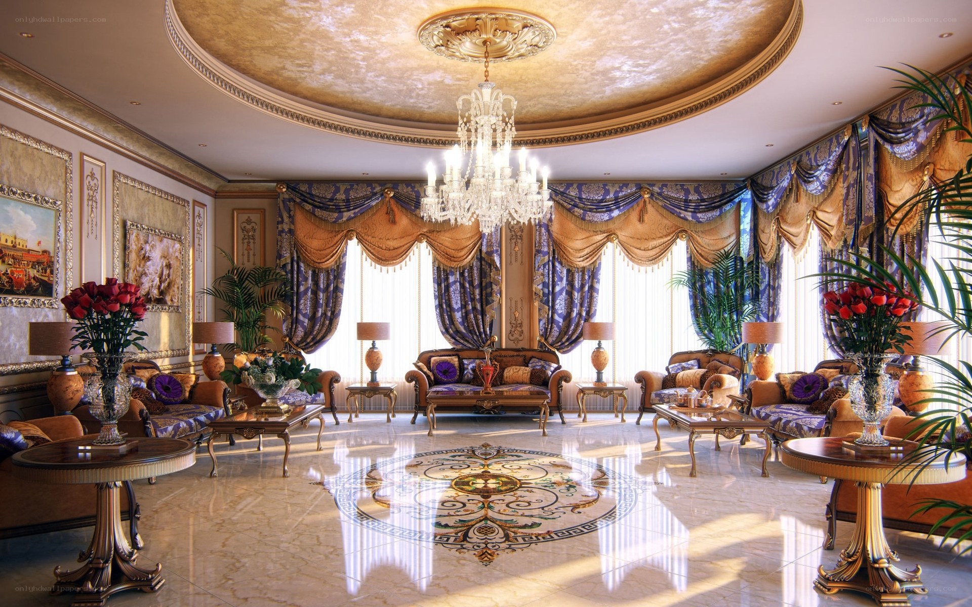 opulent living room interior