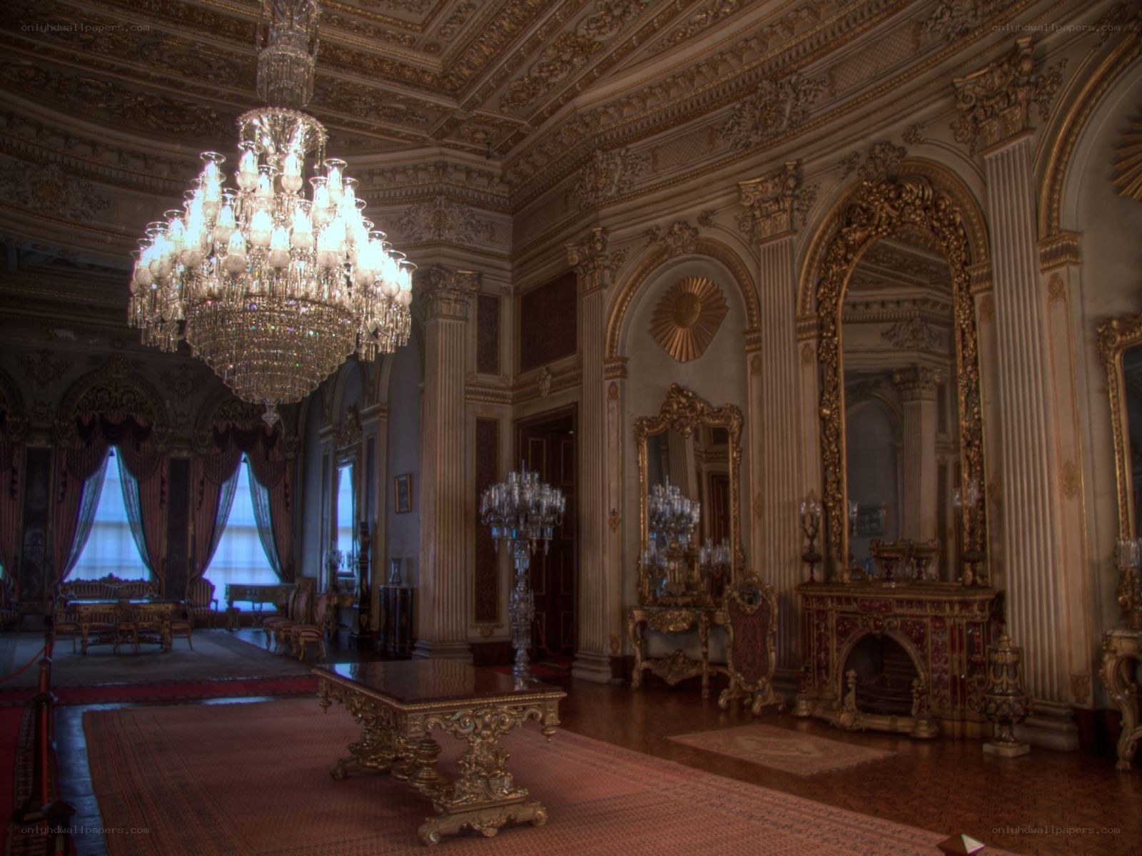 opulent palace hall interior