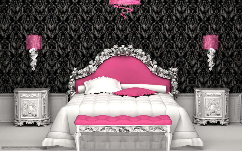 opulent pink and black bedroom