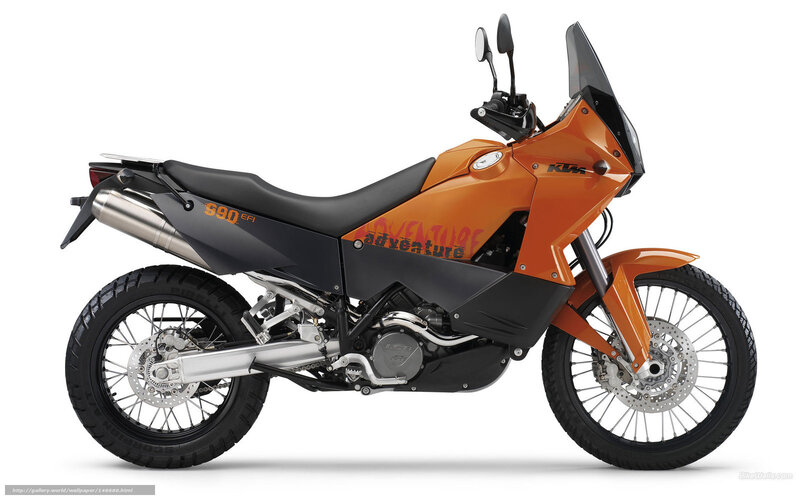 Orange Adventure Motorcycle — Neutral, Photograph
