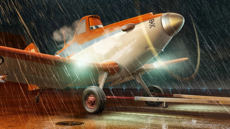 Orange Airplane in Rain
