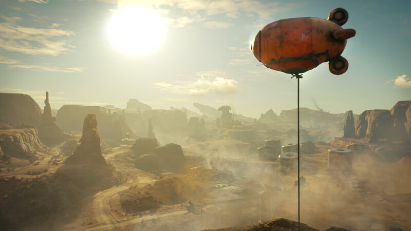 Orange Airship over Desert