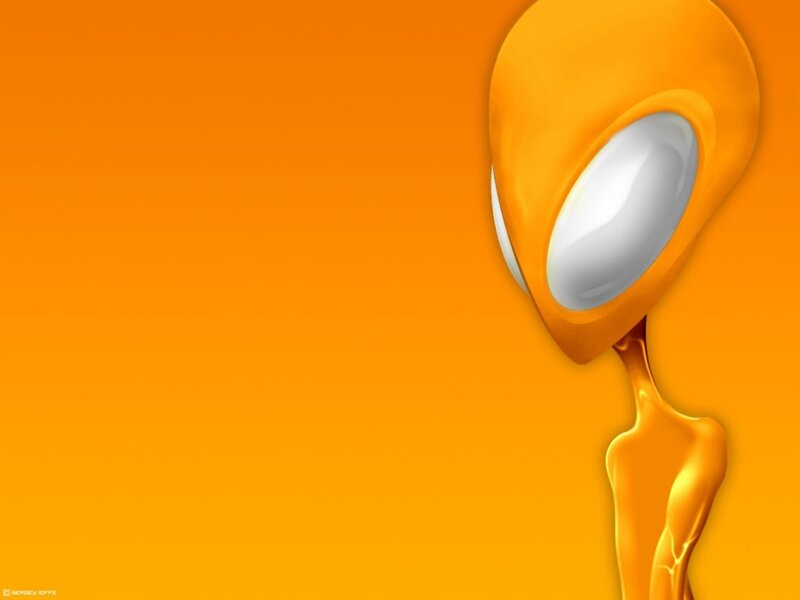 Orange Alien Figure — Surreal