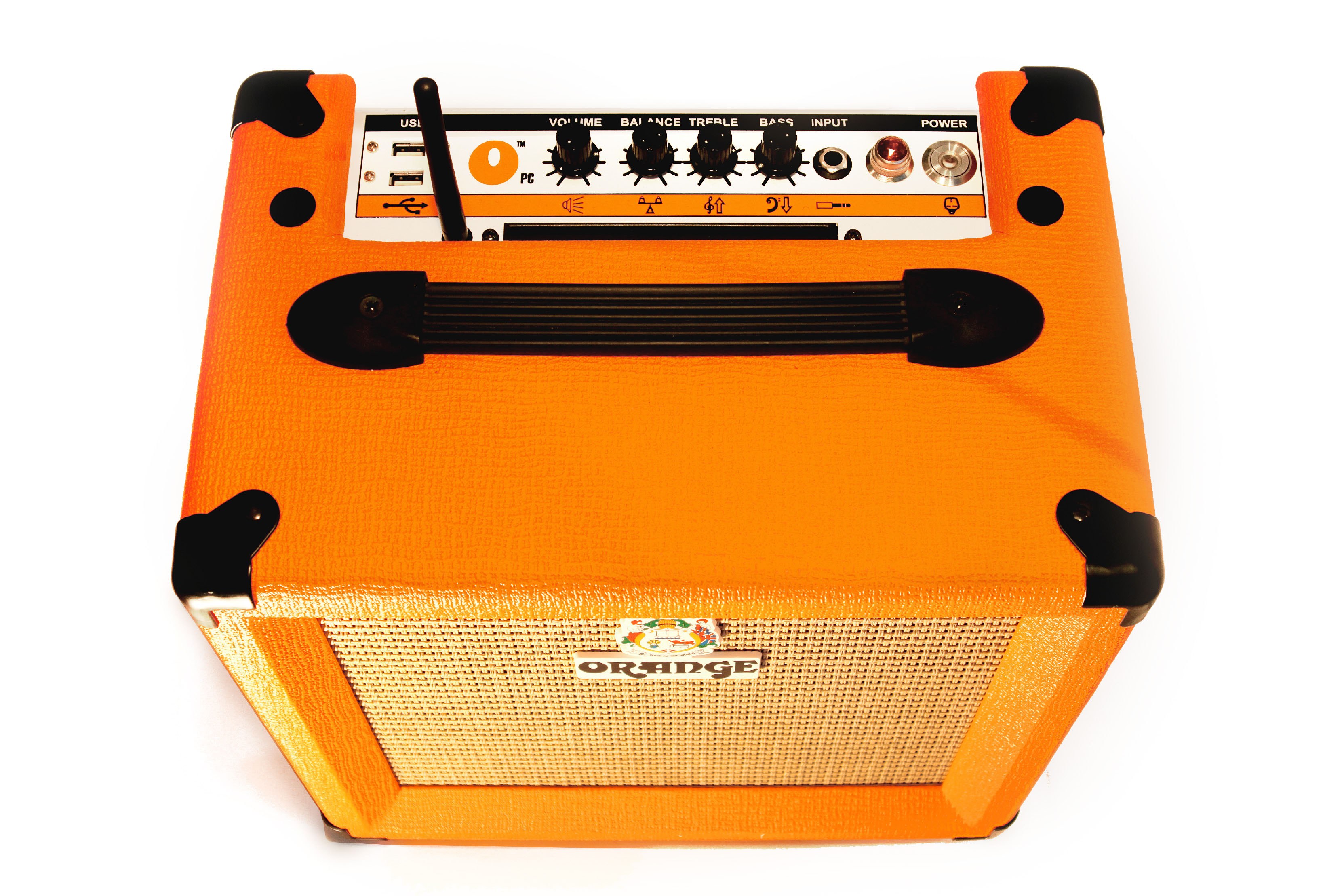 Orange amplifier top view