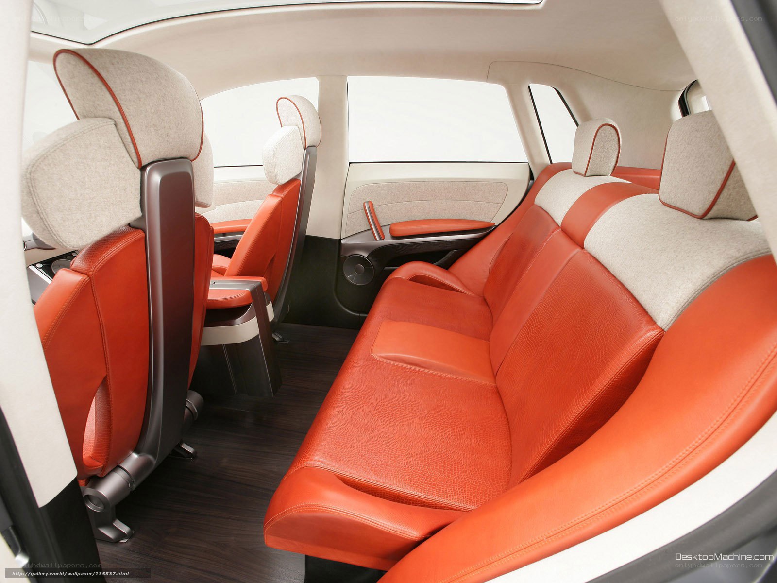 Orange and beige car interior