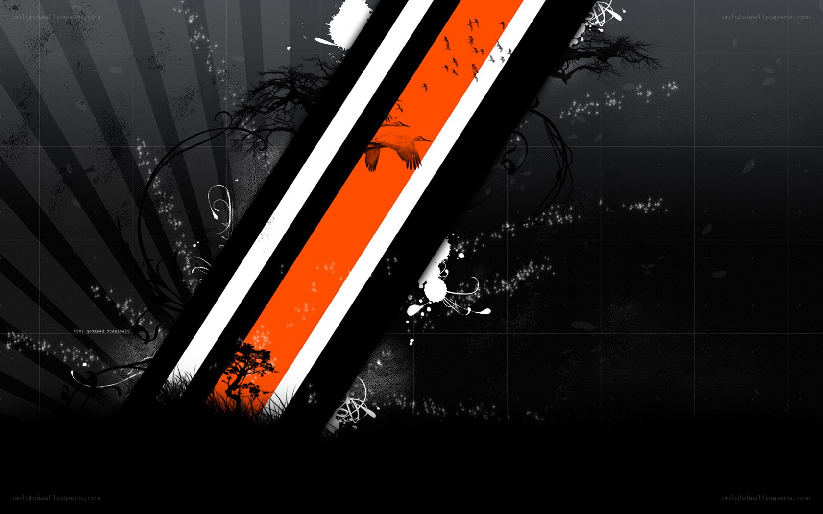 orange and black abstract design