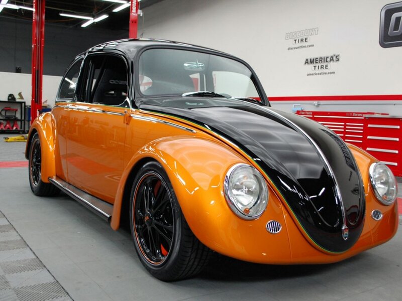Orange and Black Beetle Car