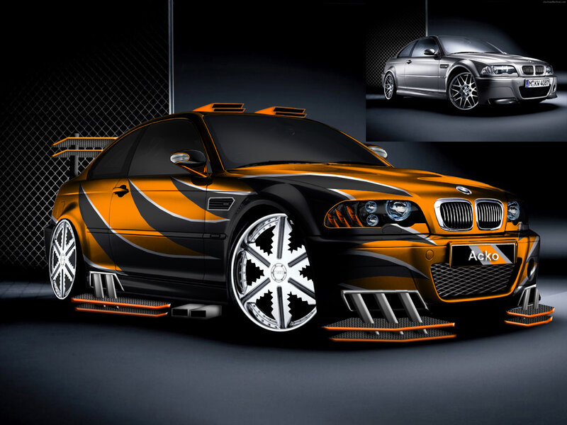 Orange and black BMW M3