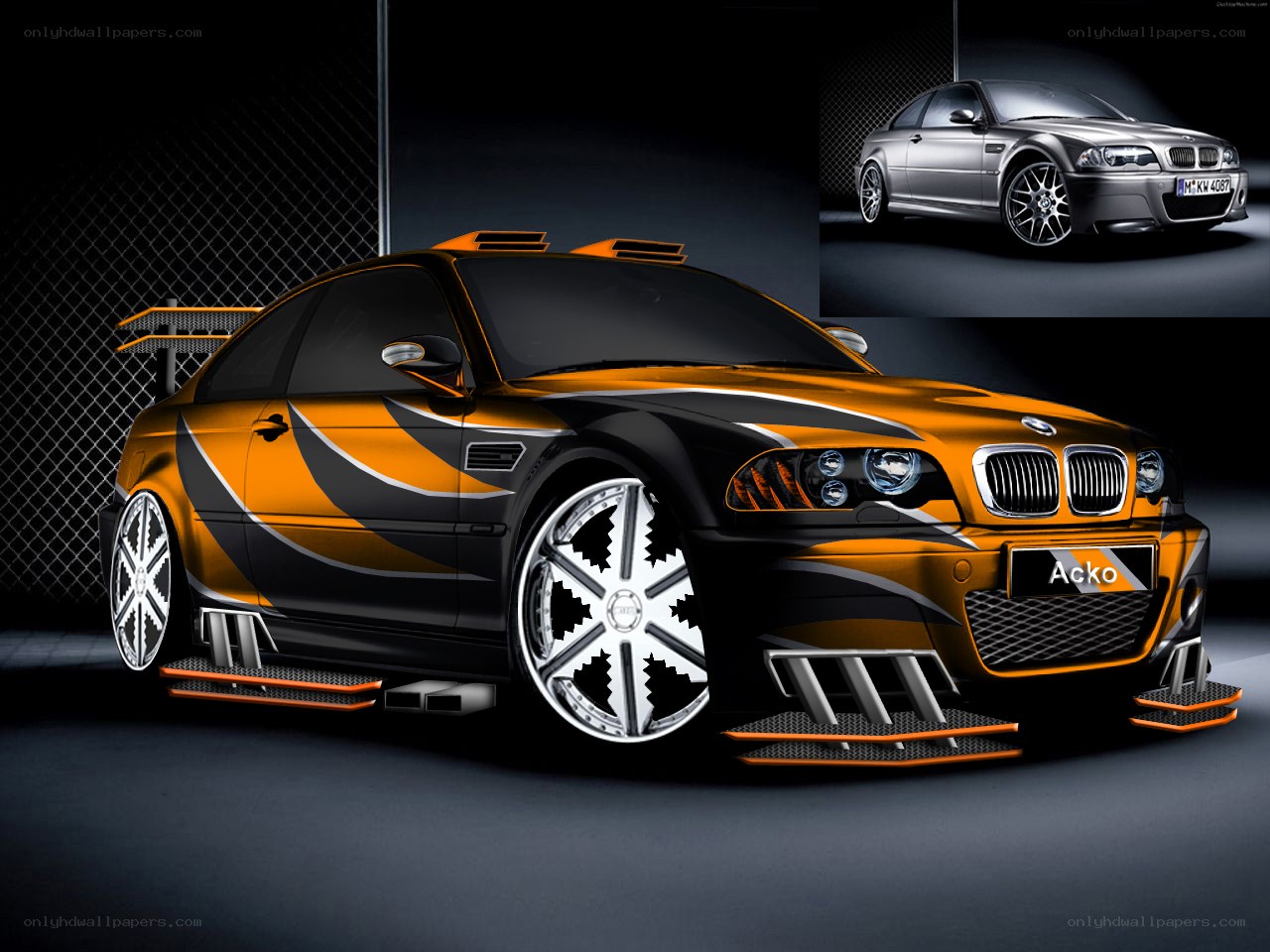 Orange and black BMW M3