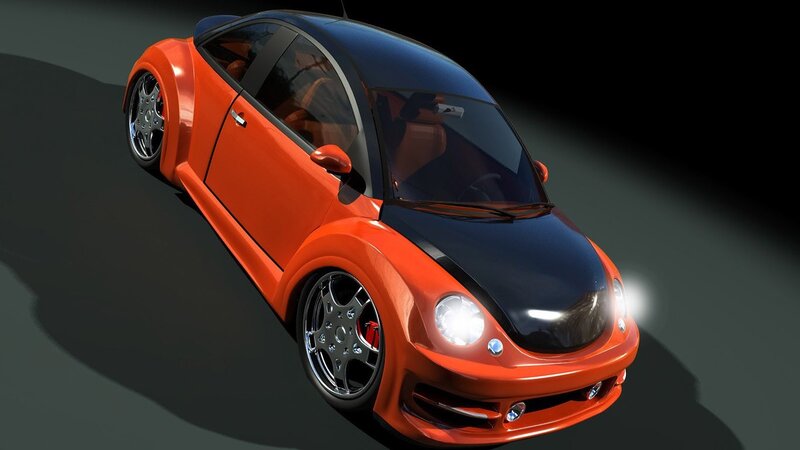Orange and Black Car — Dramatic, 3d Render
