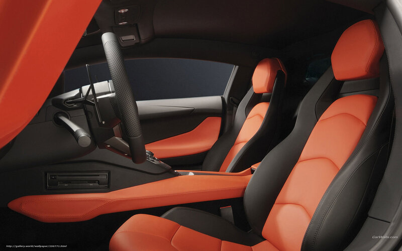 orange and black car interior