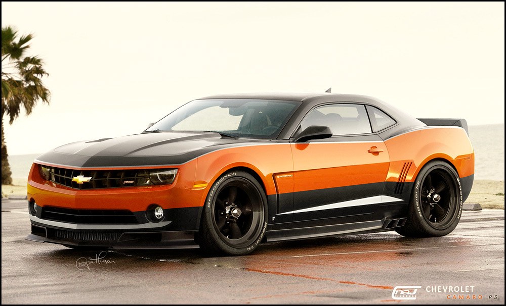 Orange and black Chevrolet Camaro
