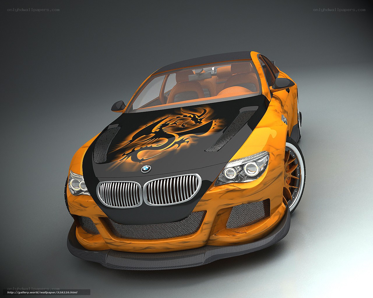 orange and black custom BMW