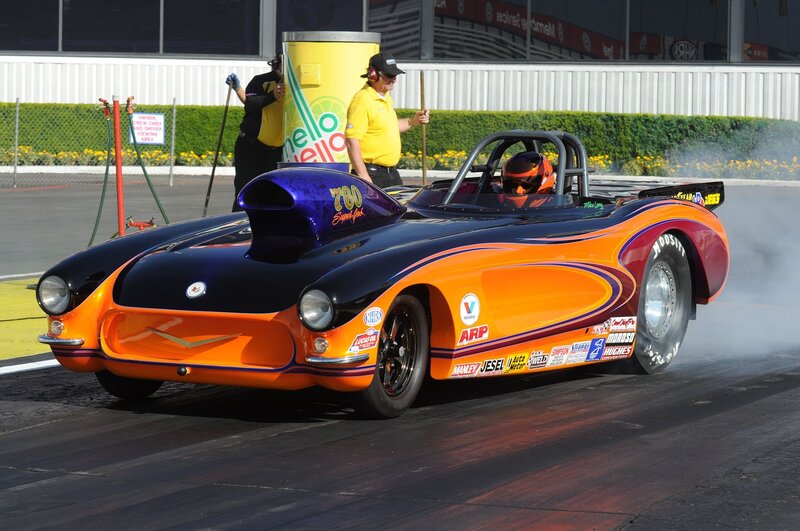Orange and Black Drag Car
