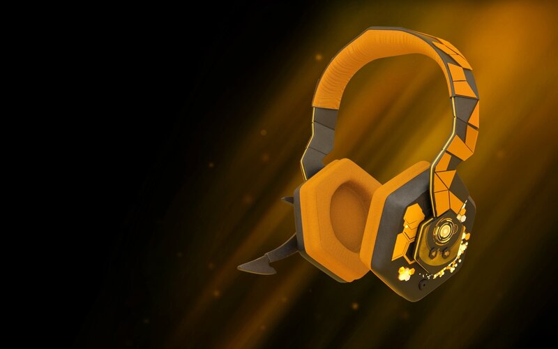 Orange and Black Headphones